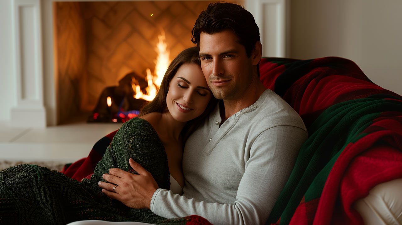 Happy man with genuine partner