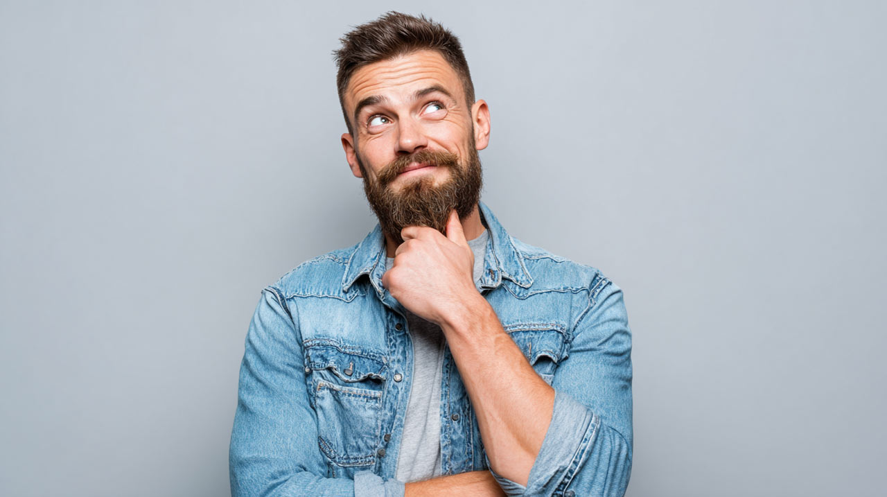 Man overcoming doubts with confidence